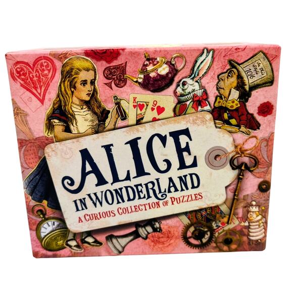 Alice in Wonderland Game Curious Collection Puzzles Trivia Complete Used Set - Picture 1 of 5